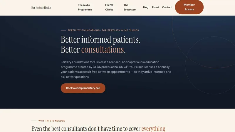 The UK Fertility Navigation Framework for Clinics page